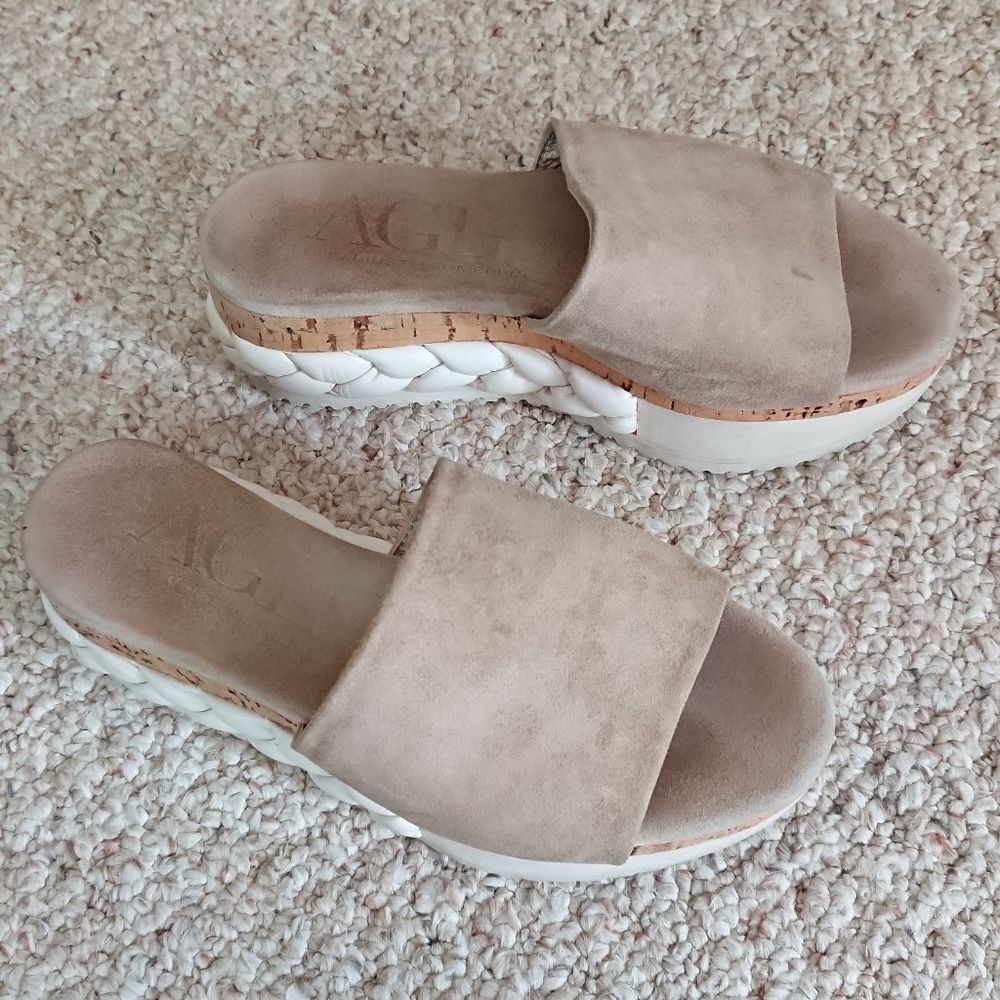 AGL calfskin suede VELOUR SLIDES size 36